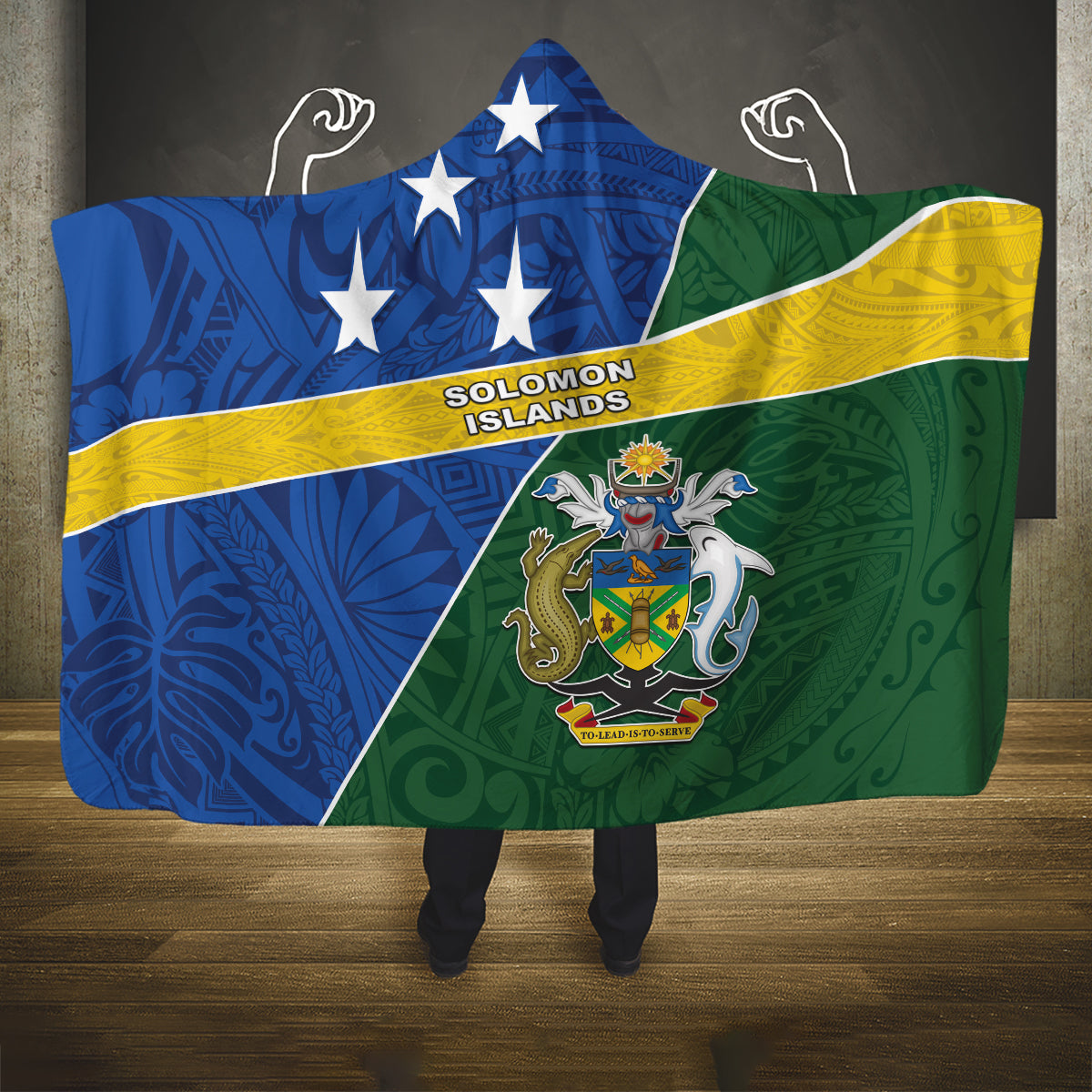 Solomon Islands Independence Day Hooded Blanket With Coat Of Arms