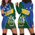 Personalised Solomon Islands Independence Day Hoodie Dress With Coat Of Arms