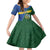 Personalised Solomon Islands Independence Day Kid Short Sleeve Dress With Coat Of Arms