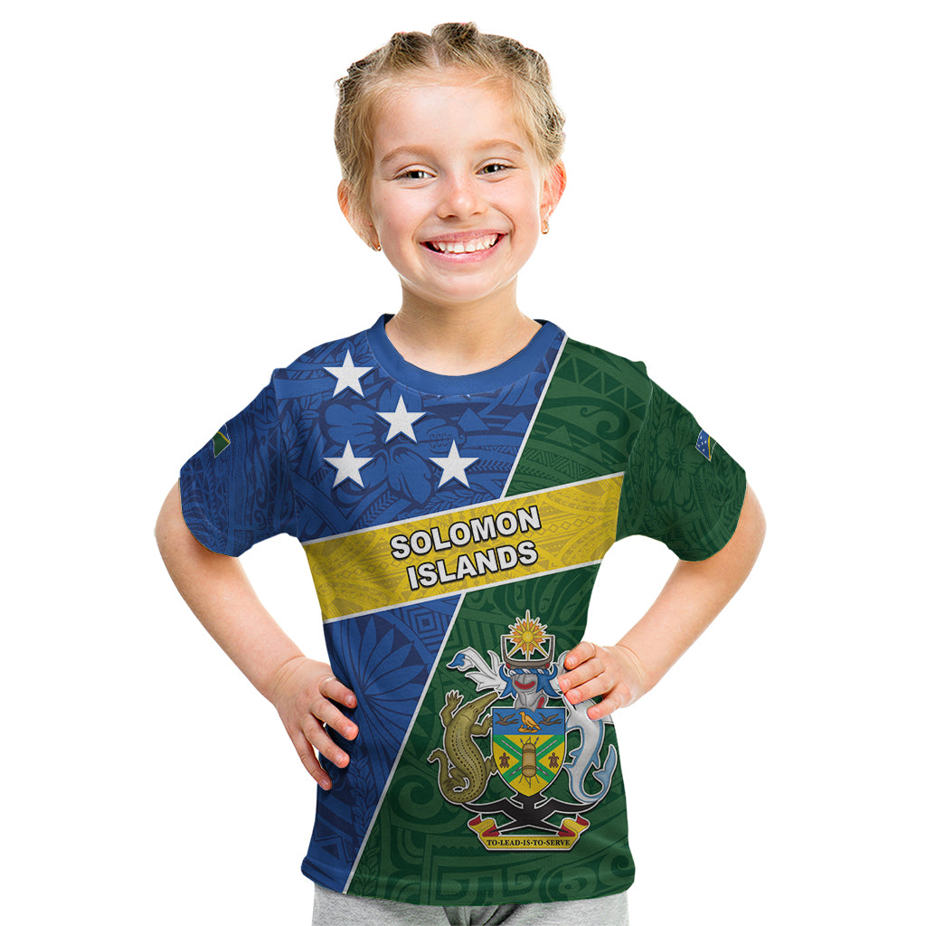 Personalised Solomon Islands Independence Day Kid T Shirt With Coat Of Arms