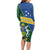 Personalised Solomon Islands Independence Day Long Sleeve Bodycon Dress With Coat Of Arms