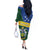 Personalised Solomon Islands Independence Day Off The Shoulder Long Sleeve Dress With Coat Of Arms