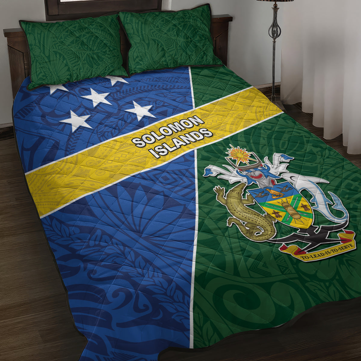 Solomon Islands Independence Day Quilt Bed Set With Coat Of Arms