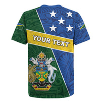 Personalised Solomon Islands Independence Day Rugby Jersey With Coat Of Arms