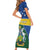 Personalised Solomon Islands Independence Day Short Sleeve Bodycon Dress With Coat Of Arms