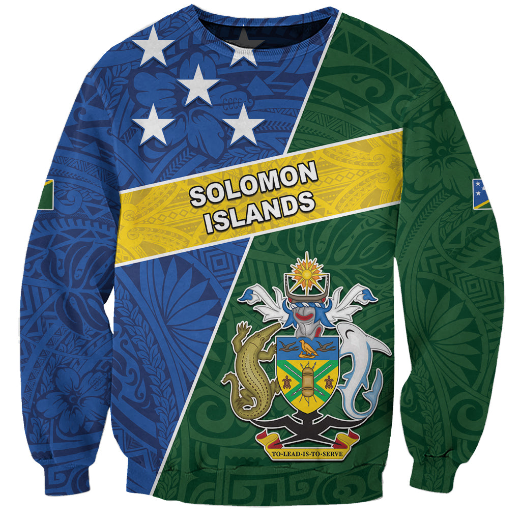 Personalised Solomon Islands Independence Day Sweatshirt With Coat Of Arms