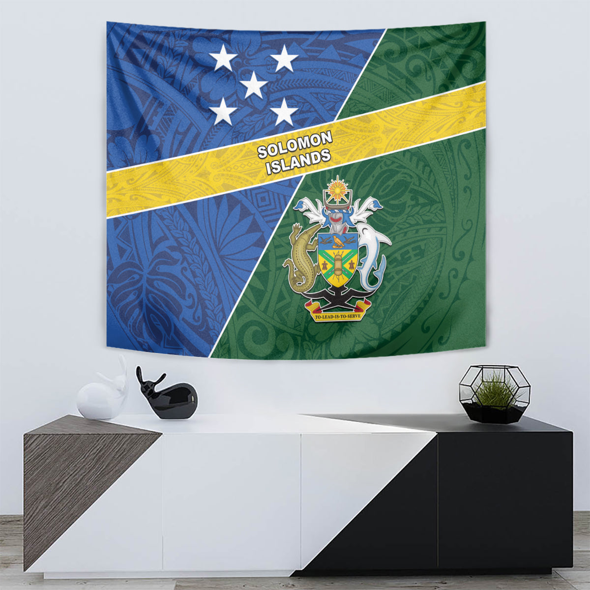 Solomon Islands Independence Day Tapestry With Coat Of Arms