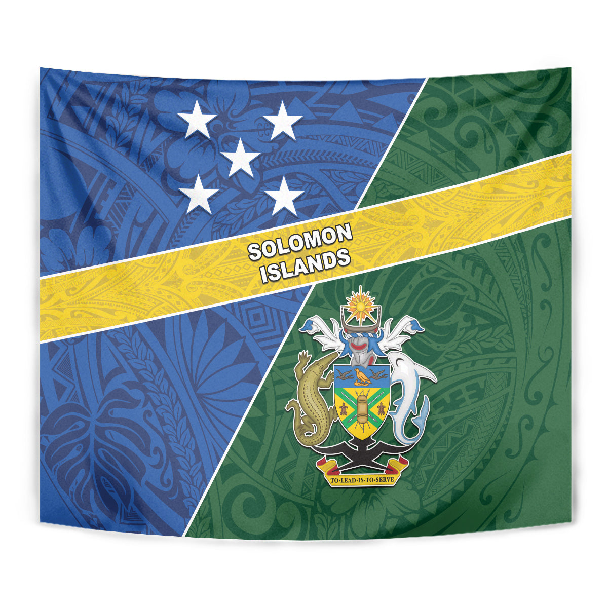 Solomon Islands Independence Day Tapestry With Coat Of Arms