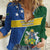 Personalised Solomon Islands Independence Day Women Casual Shirt With Coat Of Arms