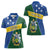 Personalised Solomon Islands Independence Day Women Polo Shirt With Coat Of Arms