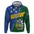 Personalised Solomon Islands Independence Day Zip Hoodie With Coat Of Arms