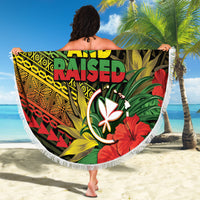 Hawaii Born and Raised Beach Blanket Kanaka Maoli Flag Day
