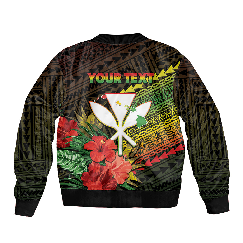 Personalized Hawaii Born and Raised Bomber Jacket Kanaka Maoli Flag Day