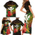 Personalized Hawaii Born and Raised Family Matching Short Sleeve Bodycon Dress and Hawaiian Shirt Kanaka Maoli Flag Day