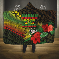 Hawaii Born and Raised Hooded Blanket Kanaka Maoli Flag Day