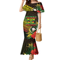 Personalized Hawaii Born and Raised Mermaid Dress Kanaka Maoli Flag Day
