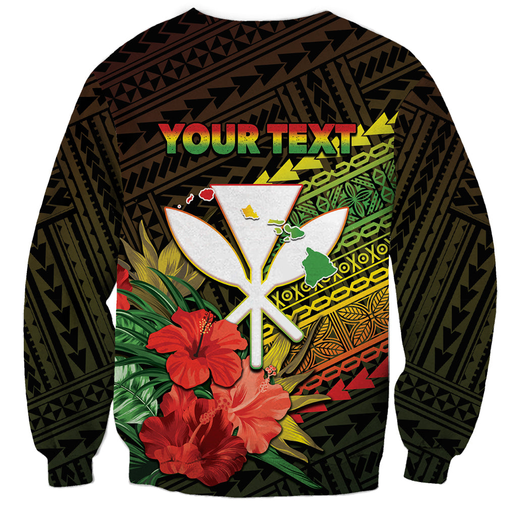 Personalized Hawaii Born and Raised Sweatshirt Kanaka Maoli Flag Day