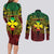 Personalised Wallis and Futuna Territory Day Couples Matching Long Sleeve Bodycon Dress and Long Sleeve Button Shirt Polynesian Pattern Simple Style