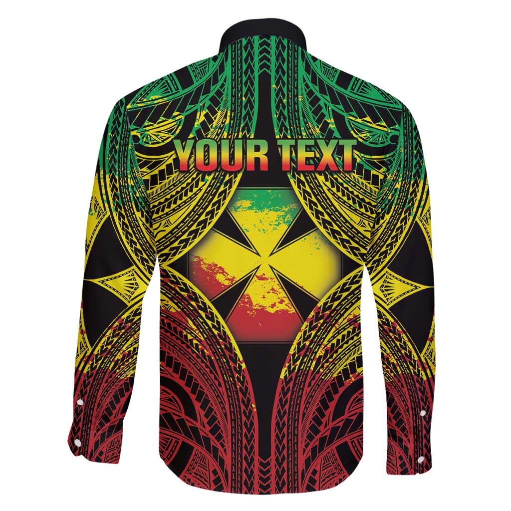 Personalised Wallis and Futuna Territory Day Family Matching Off Shoulder Maxi Dress and Hawaiian Shirt Polynesian Pattern Simple Style