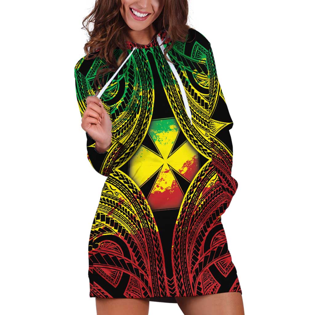 Personalised Wallis and Futuna Territory Day Hoodie Dress Polynesian Pattern Simple Style