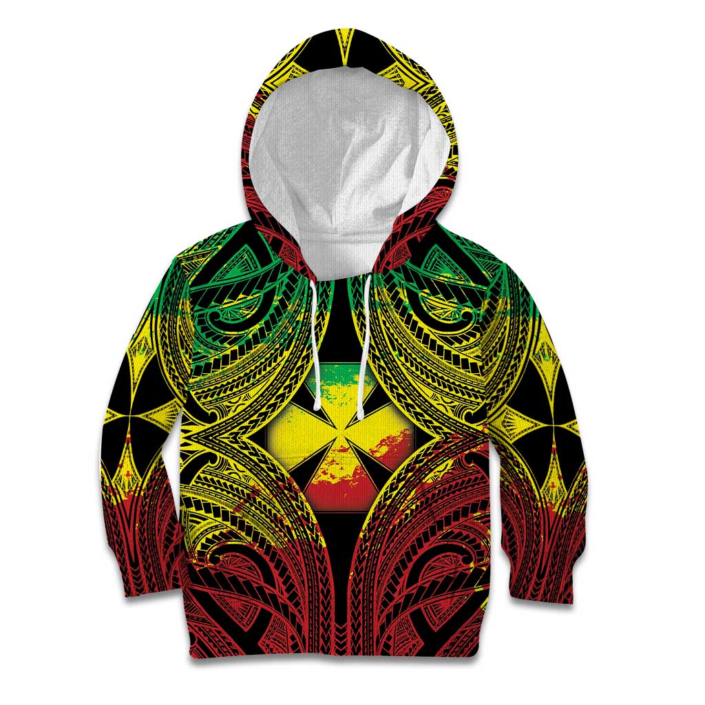 Personalised Wallis and Futuna Territory Day Kid Hoodie Polynesian Pattern Simple Style