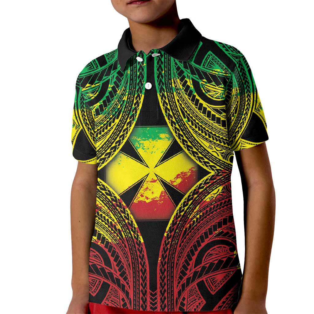 Personalised Wallis and Futuna Territory Day Kid Polo Shirt Polynesian Pattern Simple Style