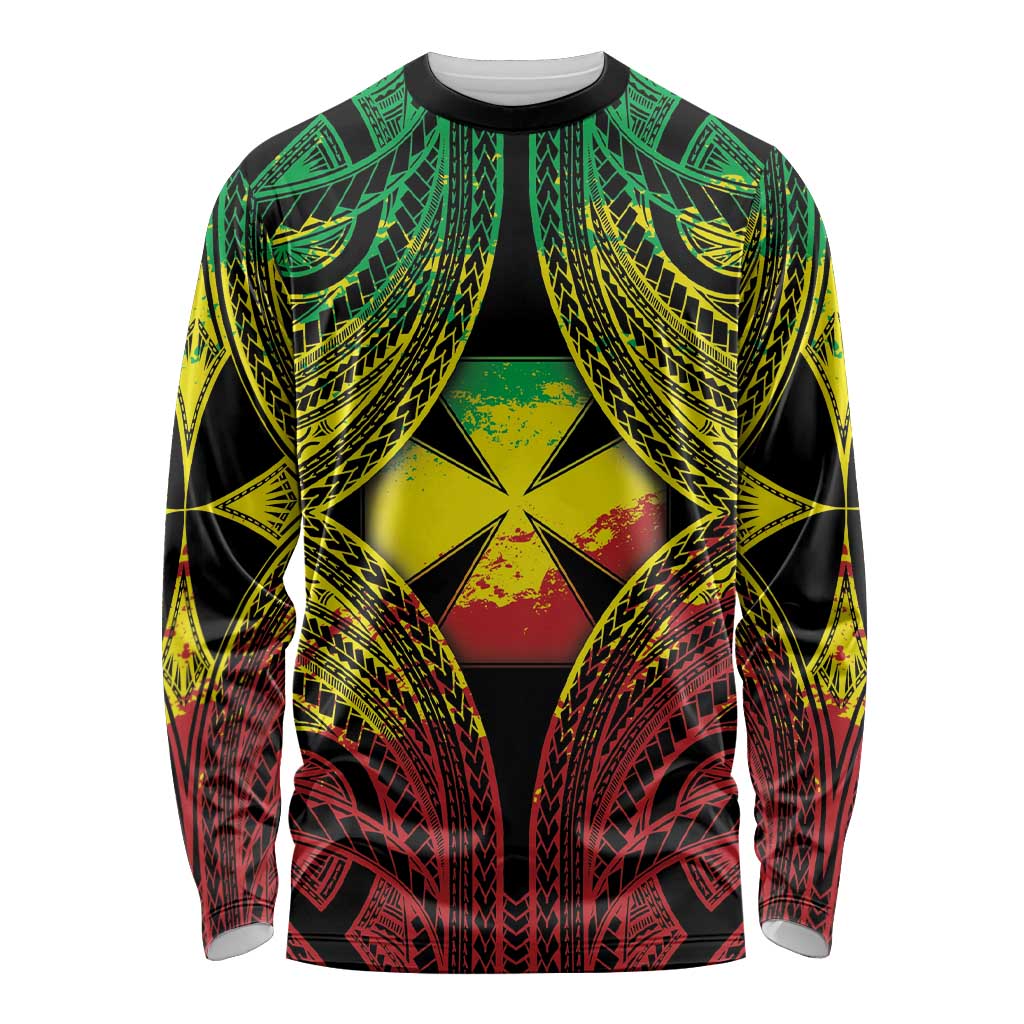 Personalised Wallis and Futuna Territory Day Long Sleeve Shirt Polynesian Pattern Simple Style