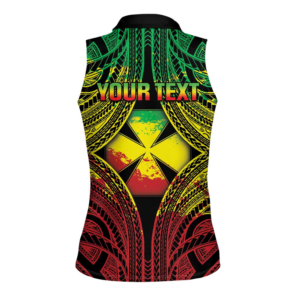 Personalised Wallis and Futuna Territory Day Women Sleeveless Polo Shirt Polynesian Pattern Simple Style