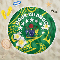 Cook Islands Happy Constitution Day Beach Blanket Pattern Tribal Art LT05 One Size 150cm Green - Polynesian Pride