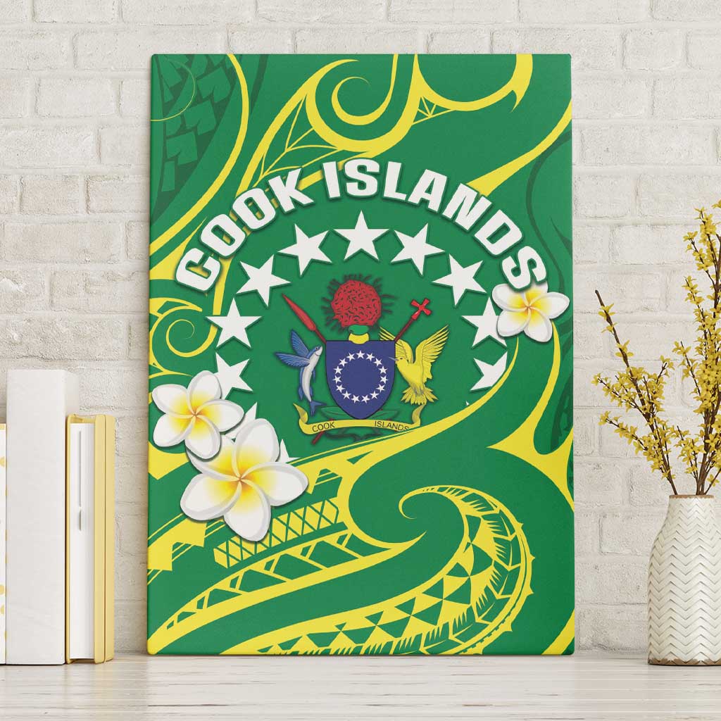 Cook Islands Happy Constitution Day Canvas Wall Art Pattern Tribal Art LT05 Without Frame Green - Polynesian Pride