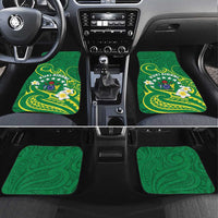 Cook Islands Happy Constitution Day Car Mats Pattern Tribal Art LT05 Set 4pcs Green - Polynesian Pride
