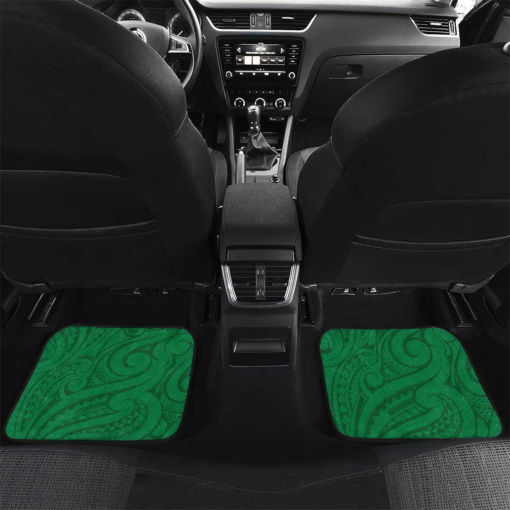 Cook Islands Happy Constitution Day Car Mats Pattern Tribal Art LT05 Set 2pcs - Back Green - Polynesian Pride