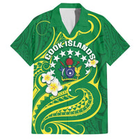 Cook Islands Happy Constitution Day Family Matching Off The Shoulder Long Sleeve Dress and Hawaiian Shirt Pattern Tribal Art