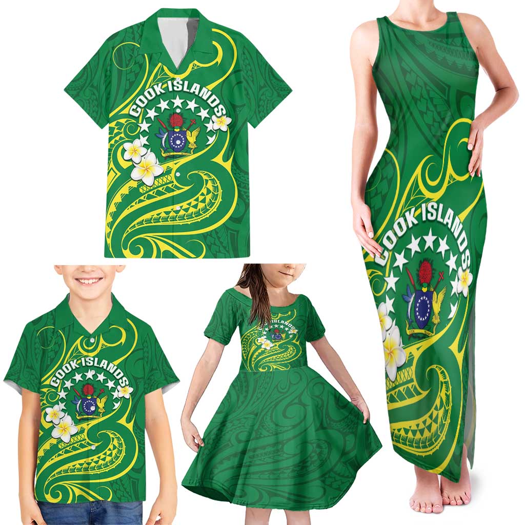 Cook Islands Happy Constitution Day Family Matching Tank Maxi Dress and Hawaiian Shirt Pattern Tribal Art LT05 - Polynesian Pride