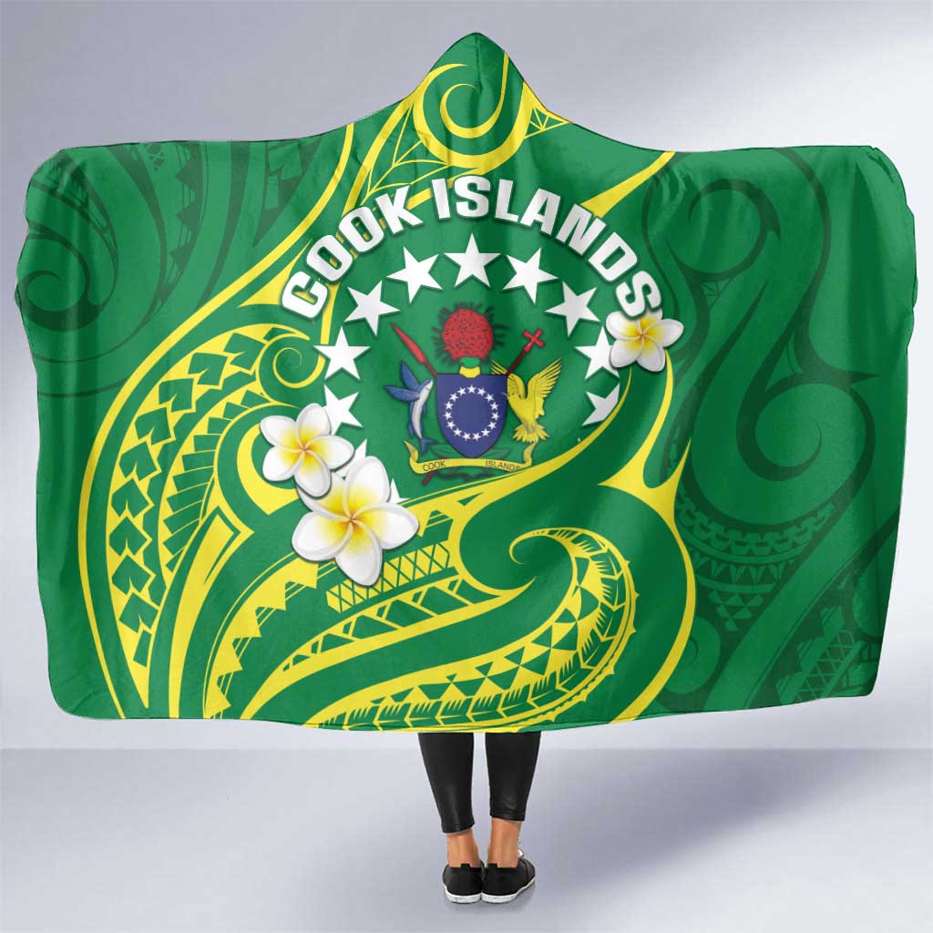 Cook Islands Happy Constitution Day Hooded Blanket Pattern Tribal Art
