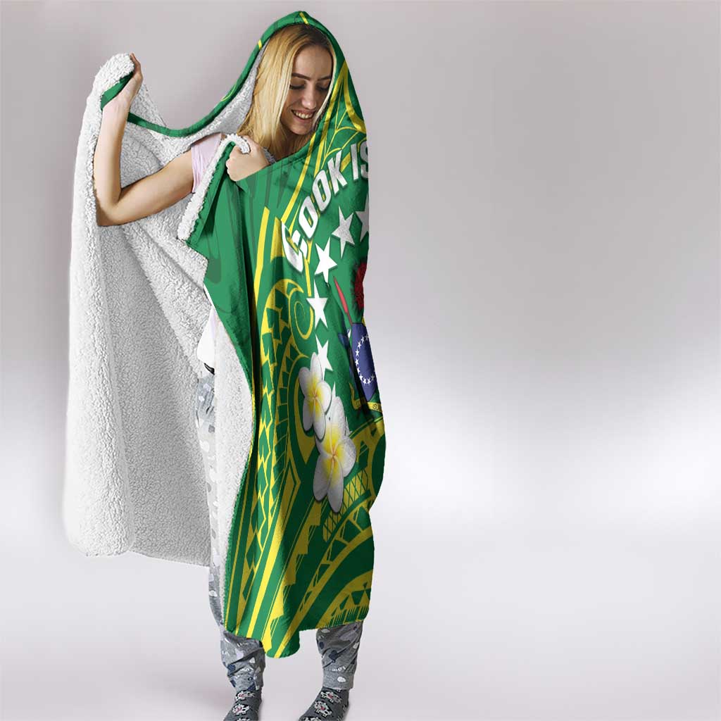 Cook Islands Happy Constitution Day Hooded Blanket Pattern Tribal Art LT05 - Polynesian Pride