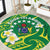 Cook Islands Happy Constitution Day Round Carpet Pattern Tribal Art