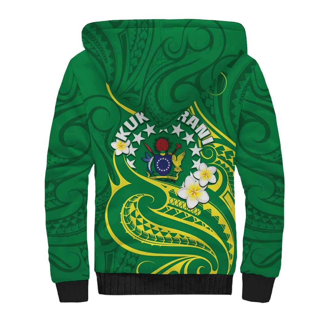 Cook Islands Happy Constitution Day Sherpa Hoodie Pattern Tribal Art LT05 - Polynesian Pride