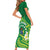 Cook Islands Happy Constitution Day Short Sleeve Bodycon Dress Pattern Tribal Art