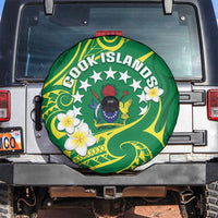 Cook Islands Happy Constitution Day Spare Tire Cover Pattern Tribal Art LT05 Green - Polynesian Pride