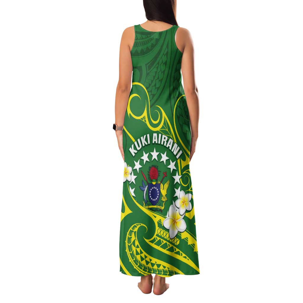 Cook Islands Happy Constitution Day Tank Maxi Dress Pattern Tribal Art LT05 - Polynesian Pride