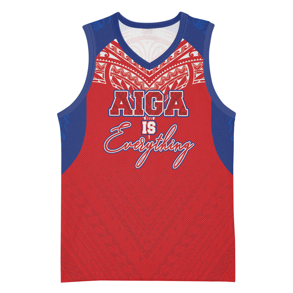 Aiga Samoa Basketball Jersey Aiga Is Everything LT05 Unisex Red - Polynesian Pride