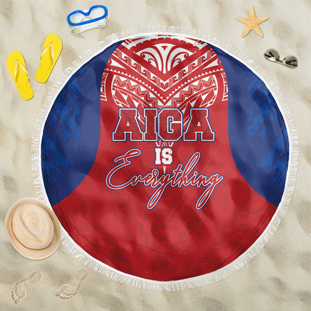Aiga Samoa Beach Blanket Aiga Is Everything LT05 One Size 150cm Red - Polynesian Pride