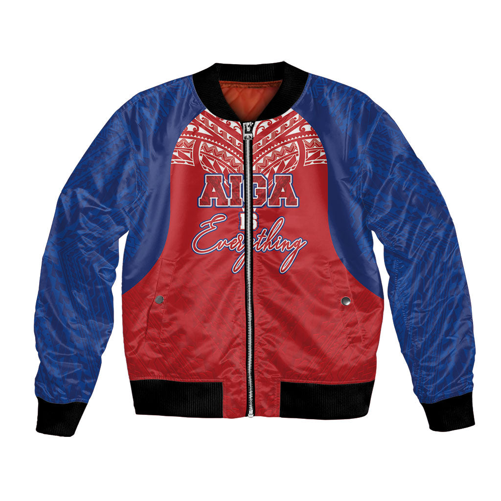 Aiga Samoa Bomber Jacket Aiga Is Everything LT05 Unisex Red - Polynesian Pride