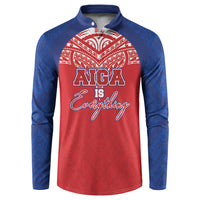 Aiga Samoa Button Sweatshirt Aiga Is Everything LT05 Red - Polynesian Pride
