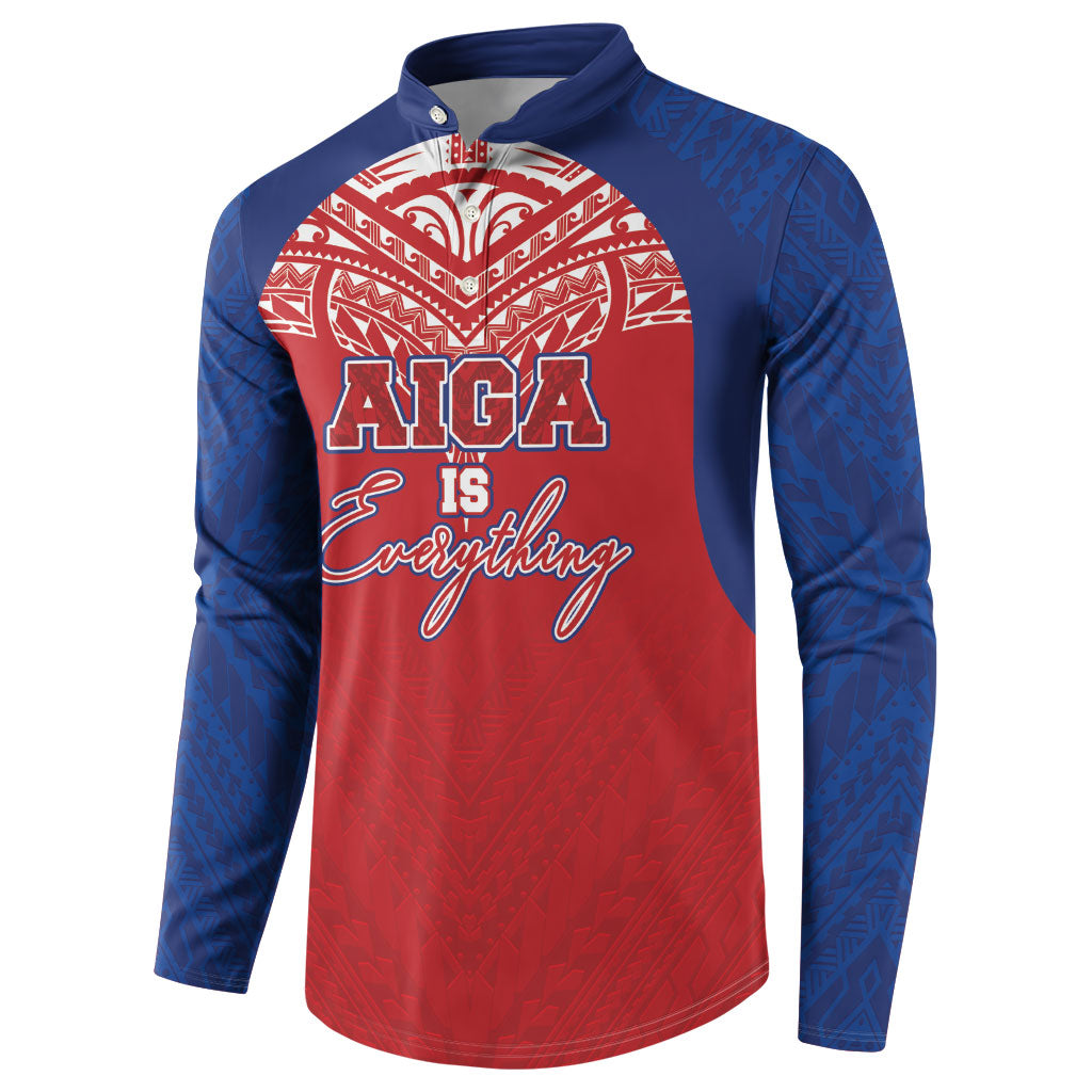 Aiga Samoa Button Sweatshirt Aiga Is Everything LT05 - Polynesian Pride