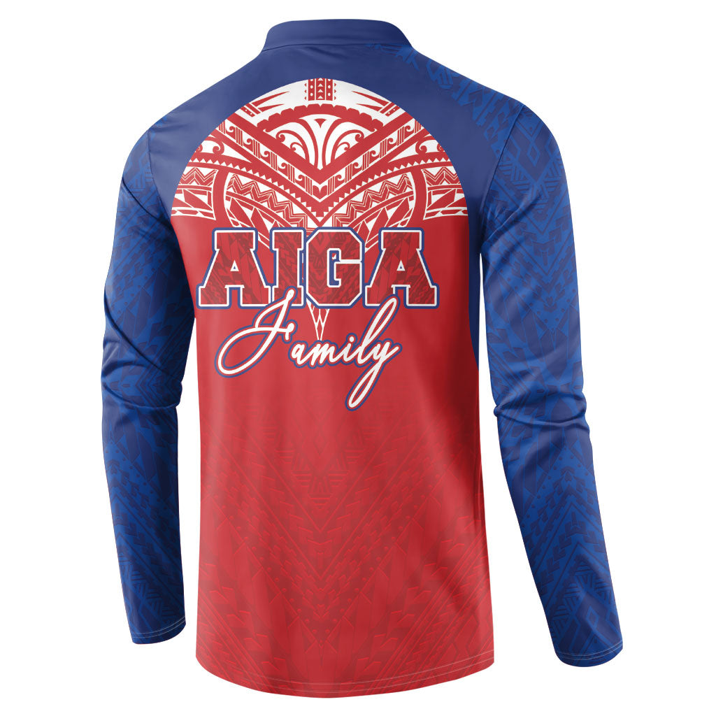 Aiga Samoa Button Sweatshirt Aiga Is Everything LT05 - Polynesian Pride