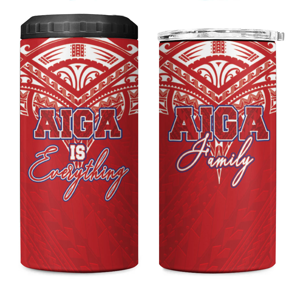 Aiga Samoa 4 in 1 Can Cooler Tumbler Aiga Is Everything LT05 One Size: 16 oz Red - Polynesian Pride