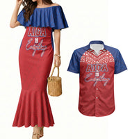 Aiga Samoa Couples Matching Mermaid Dress and Hawaiian Shirt Aiga Is Everything LT05 Red - Polynesian Pride