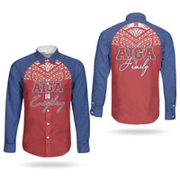 Aiga Samoa Couples Matching Off Shoulder Maxi Dress and Long Sleeve Button Shirt Aiga Is Everything LT05 - Polynesian Pride
